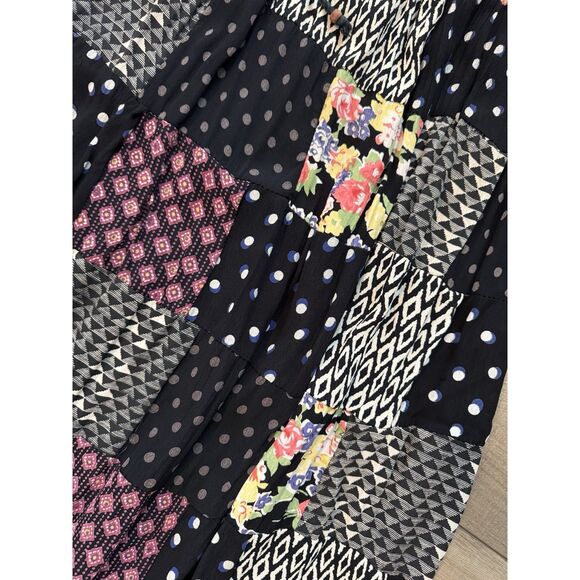 Jack Pot New York Patchwork Skirt  Womens Elastic Band Teacher Vintage S Small - Picture 2 of 2